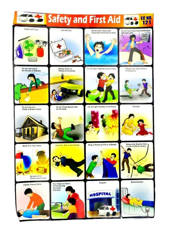 AFH Safety and First Aid Project Chart Sticker Pack of 2 Educational Sticker Chart
